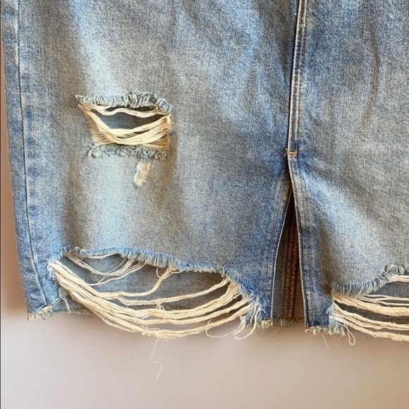 ASOS River island distressed denim skirt SZ 14 - Picture 4 of 7